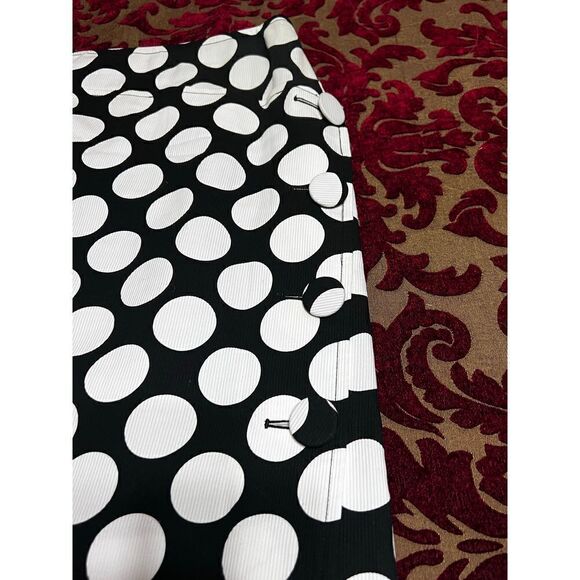 Carlisle Black & White Polka Dot Pencil Skirt Size 4 - Picture 2 of 4